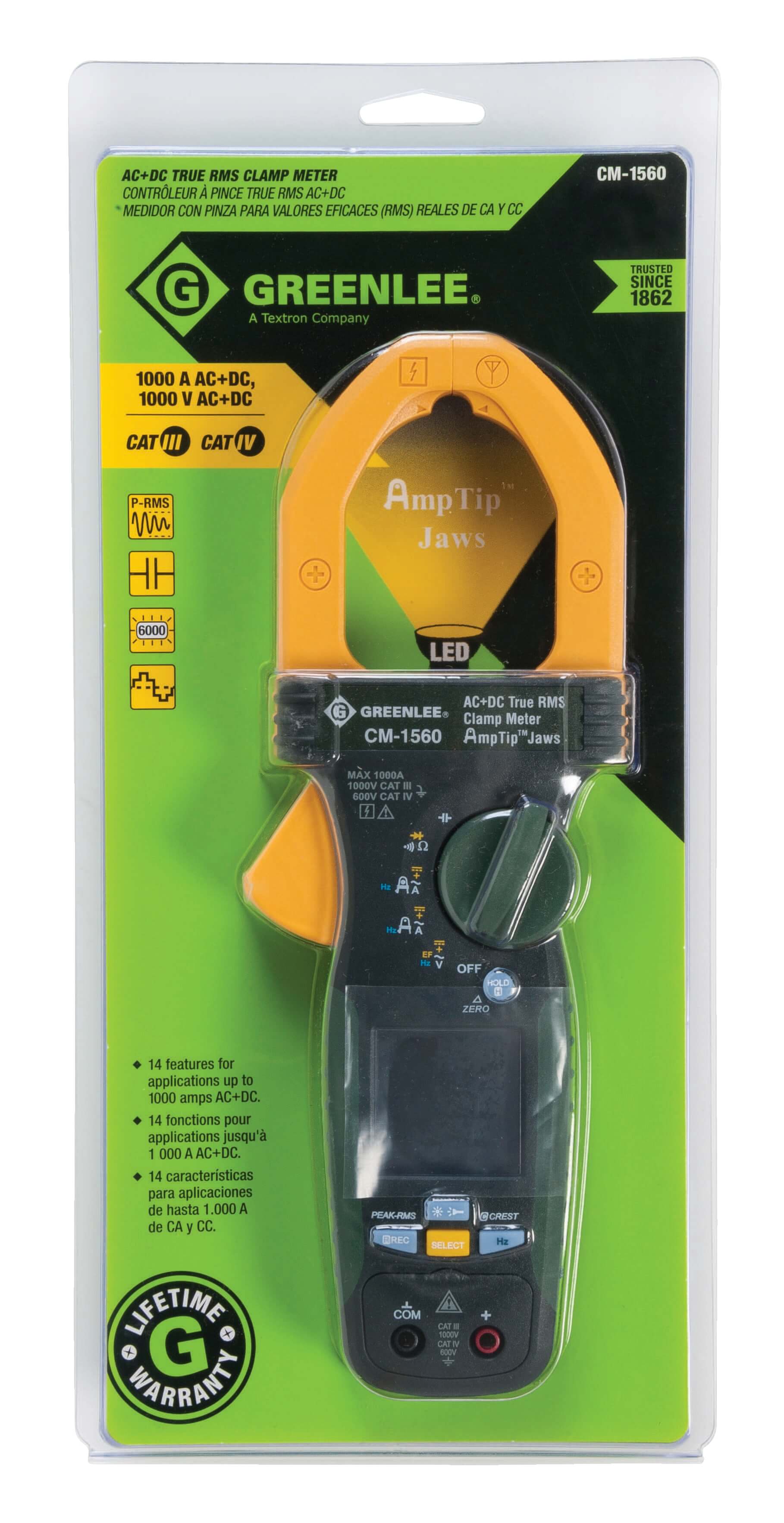 Clamp Meter Calibrated AC/DC True RMS, 1000V 1000A, 715.539148