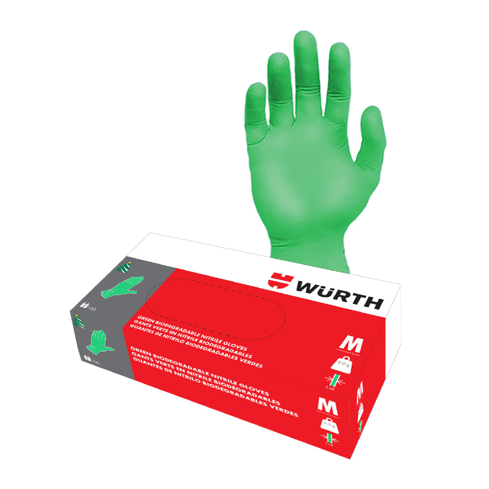Biodegradable Nitrile Green Glove 5mil SZ M 899.959M